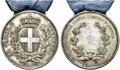 ITALIA. Durante Vittorio Emanuele II, 1849-1861. Medaglia d’Argento al Valor Militare GUERRA CONTRO L’IMPERO D’AUSTRIA 1866 con cambretta. Ag gr. 17,7...