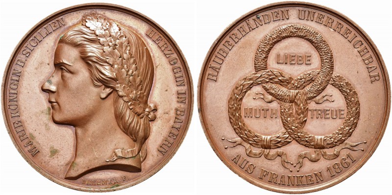 NAPOLI. Medaglia 1861, coniata in Germania opus Friedrich Brehmer. Æ gr. 36,88 m...