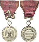 PALERMO. Durante Francesco II di Borbone, 1860-1861. Medaglia 1860, con nastro rosso con orli gialli su cui Trinacria. Ag gr. 16,37 mm 35 Dr. AI PRODI...