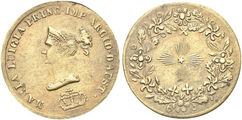 PARMA. Maria Luigia d'Austria, 1814-1847. Gettone. Æ gr. 1,85 mm 24 Dr. MARIA LV...