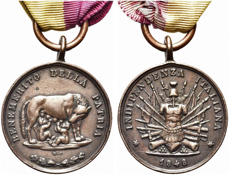 ROMA. Seconda Repubblica Romana, 1848-1849. Medaglia 1848 opus N. Cerbara. Æ gr....