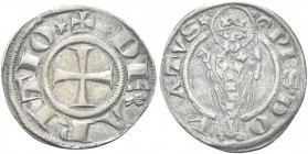 AREZZO. Guglielmo degli Ubertini Vescovo, 1267-1289. Grosso Agontano da 2 Soldi. Ag gr. 2,29 Dr. (stella) DE (mitra) ARITIO(stella). Croce patente. Rv...