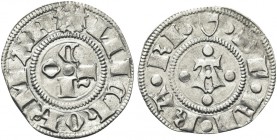 FERRARA. Nicolò III d’Este, 1393-1441. Marchesano grosso. Ag gr. 1,15 Simile al precedente. CNI 1/6; Bel. 1.
q. SPL