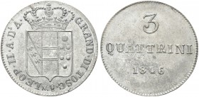 FIRENZE. Leopoldo II d'Asburgo Lorena, 1824-1859. 3 Quattrini 1846. Æ Dr. Scudo coronato. Rv. Valore e data. Pag. 191; Gig. 89.
FDC