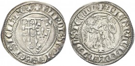 NAPOLI. Carlo II d’Angiò, 1285-1309. Saluto d’argento. Ag gr. 3,33 Dr. KAROL SCD IERL ET SICIL REX. Stemma bipartito di Gerusalemme e Francia. Rv. AVE...