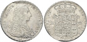 NAPOLI. Carlo di Borbone, 1734-1759. Piastra da 120 Grana 1752. Ag gr. 25,17 Dr. CAR D G UTR - SIC ET HIER REX. Busto drappeggiato e corazzato a d.; s...