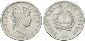 NAPOLI. Gioacchino Napoleone Murat, 1808-1815. Lira 1812. Ag Simile al precedente. Pag. 61; Gig. 15; MIR 443.
Molto Rara. BB
