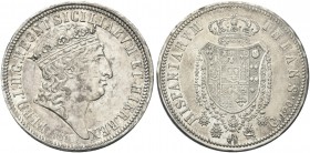 NAPOLI. Ferdinando IV (I) di Borbone, 1816-1825. Piastra da 120 Grana 1817. Ag Dr. Testa grande coronata a d.; sotto, la data. Rv. Stemma coronato con...