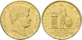 NAPOLI. Ferdinando II di Borbone, 1830-1859. 30 Ducati 1831 - I Tipo. Au gr. 37,75 Dr. Testa nuda e imberbe a d. Rv. Genio borbonico alato stante vers...
