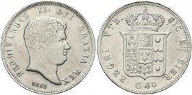 NAPOLI. Ferdinando II di Borbone, 1830-1859. Mezza Piastra da 60 Grana 1833. Ag Dr. Testa giovanile a d.; sotto, la data. Rv. Stemma coronato. Pannuti...