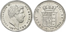 NAPOLI. Ferdinando II di Borbone, 1830-1859. Tarì da 20 Grana 1857. Ag Simile al precedente. Pannuti Riccio 138; Gig. 141; MIR 509/17.
Raro. FDC
Il ...