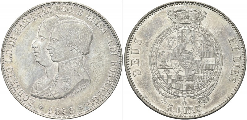 PARMA. Roberto I di Borbone con la Reggenza della madre Maria Luisa, 1854-1859. ...