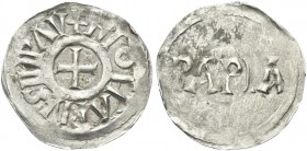 PAVIA. Lotario I Imperatore, 840-855. Denaro. Ag gr. 1,60 Dr. HIOTARIVSIMP AV. Croce patente. Rv. Nel campo PAPIA. CNI 3; MEC 1, 822; MIR 815; Brambil...