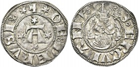 PERUGIA. Repubblica, 1260-1506. Ordinanza del 1395. Bolognino. Ag gr. 1,07 Dr. DE PERVSI. Grande A tra quattro stelle in corona rigata. Rv. S ERCVLANI...