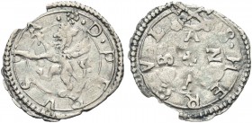PERUGIA. Anonime pontificie, sec. XVI. Soldino. Ag gr. 0,45 Dr. D PERVSIA. Leone rampante verso s. Rv. S ERCVL (chiavi decussate). Lettere A N V S dis...