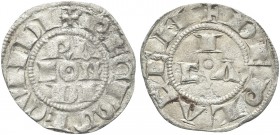 PIACENZA. Monetazione comunale col nome di Corrado II, 1140-1313. Mezzano. Mi gr. 0,61 Dr. REGIS SECVNDI. RA / CON / DI Su tre righe. Rv. DE PLACEN. L...