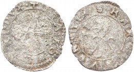 RAVENNA. Francesco Foscari Doge LXV, 1423-1457. Quattrino. Mi gr. 0,54 Dr. FRA FOSCARI DVX. Croce ornata. Rv. S MARCVS VENETI. Leone nimbato e senza a...