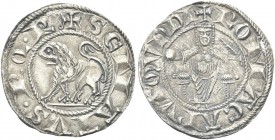ROMA. Senato Romano, sec. XIII. Emissioni Anonime. Grosso. Ag gr. 3,36 Dr. SENATVS P Q R. Leone verso s. Rv. ROMA CAP MVNDI. Roma seduta in trono, fro...