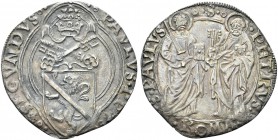 ROMA. Paolo II (Pietro Barbo), 1464-1471. Grosso. Ag gr. 3,79 Dr. PAVLVS PP - SECVNDVS. Stemma sormontato da triregno e chiavi decussate, entro cornic...