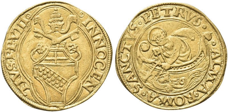 ROMA. Innocenzo VIII (Giovanni Battista Cybo), 1484-1492. Fiorino di camera. Au ...