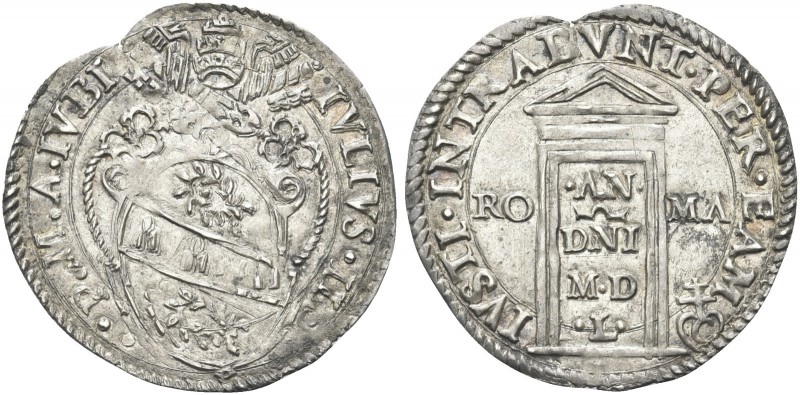 ROMA. Giulio III (Giovanni Maria Ciocchi), 1550-1555. Grosso anno santo 1550. Ag...