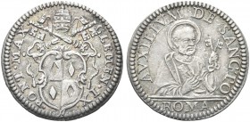 ROMA. Clemente IX (Giulio Rospigliosi), 1667-1669. Grosso. Ag gr. 1,53 Dr. CLEMEN IX - PONT MAX. Stemma trilobato sormontato da triregno e chiavi decu...