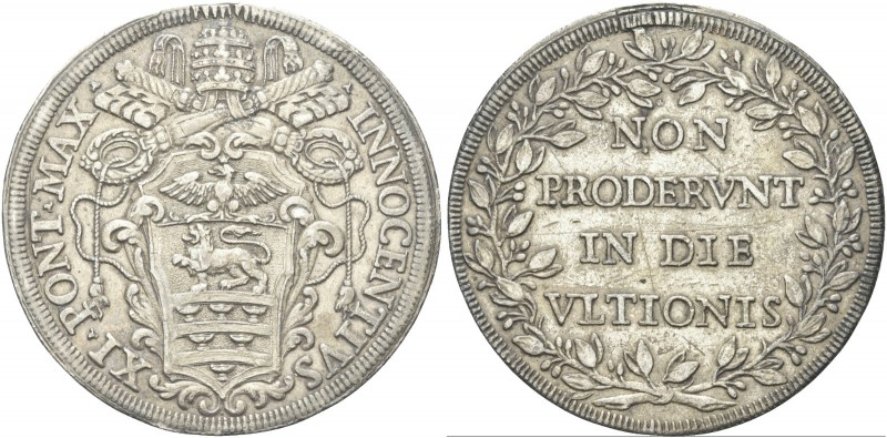ROMA. Innocenzo XI (Benedetto Odescalchi), 1676-1689. Piastra. Ag gr. 31,66 Dr. ...