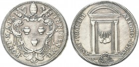ROMA. Innocenzo XII (Antonio Pignatelli), 1691-1700. Testone giubileo 1700 a. IX. Ag gr. 9,00 Dr. INNOCEN XII - PONT M A IX. Stemma sormontato da trir...