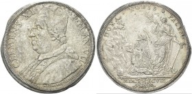 ROMA. Clemente XI (Gian Francesco Albani), 1700-1721. Piastra 1707 a.VII. Ag gr. 32,01 Dr. CLEMENS XI - P M AN VII. Busto con camauro, mozzetta e stol...