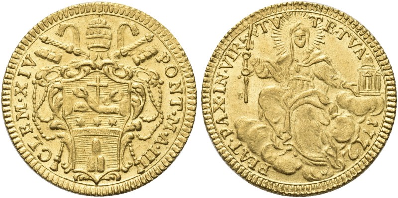 ROMA. Clemente XIV (Gian Vincenzo Antonio Ganganelli), 1769-1774. Zecchino 1772 ...