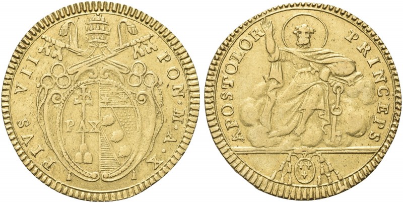 ROMA. Pio VII (Barnaba Gregorio Chiaramonti), 1800-1823. Doppia (1809-1810) a. X...