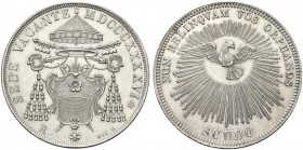 ROMA. Sede Vacante (Cam. Card. Tommaso Riario Sforza), 1846. Scudo Romano 1846. Ag Dr. Stemma Riario Sforza a targa sagomata sormontato da croce, gale...