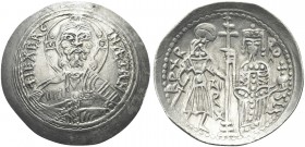 SICILIA. Ruggero II, Re di Sicilia, 1130-1154. Ducale. Ag gr. 2,43 Dr. IC XC RG - IN AETRN. Busto frontale di Cristo con Vangelo. Rv. Re Ruggero, con ...