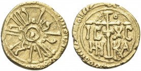 SICILIA. Guglielmo I, Re di Sicilia, 1154-1166. Tarì. Au gr. 1,39 Dr. Globetto entro cerchio lineare; intorno, legenda cufica. Rv. IC - XC / NI - KA. ...