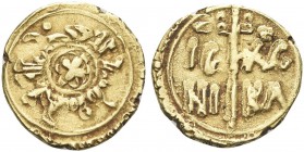 SICILIA. Guglielmo II, Re di Sicilia, 1166-1189. Multiplo di Tarì. Au gr. 1,40 Dr. Croce centrale entro cerchio lineare; intorno, legenda cufica. Rv. ...
