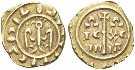 SICILIA. Federico II di Svevia, Imperatore e Re di Sicilia, 1197-1250. Multiplo di Tarì. Au gr. 1,76 Dr. Aquila stilizzata e diademata verso s.; davan...