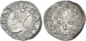 SICILIA. Carlo V D’Asburgo, Re di Spagna, Sicilia, Napoli, 1516-1556, Imperatore, 1519-1556. Mezzo Tarì 1537, zecca di Messina. Ag gr. 1,39 Dr. CAR IM...