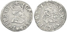 SICILIA. Carlo V D’Asburgo, Re di Spagna, Sicilia, Napoli, 1516-1556, Imperatore, 1519-1556. Mezzo Tarì 1544, zecca di Messina. Ag gr. 1,33 Dr. CAROLV...