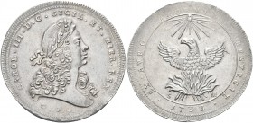 SICILIA. Filippo II di Spagna, Re di Napoli e di Sicilia 1554-1598. Oncia da 30 Tarì 1733. Ag gr. 73,57 Dr. CAROL III D G SICIL ET HIER REX. Testa lau...