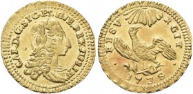 SICILIA. Carlo di Borbone, 1734-1759. Oncia 1735 senza sigle, zecca di Palermo. (caratteri più grandi al rv). Au gr. 4,41 Dr. CAR D G SIC ET HIE REX H...