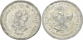 SICILIA. Ferdinando IV (I) di Borbone, 1759-1816. Oncia da 30 Tarì 1785. Ag gr. 67,90 Dr. FERDINANDVS D G SICIL ET HIER REX. Busto corazzato a d.; sot...
