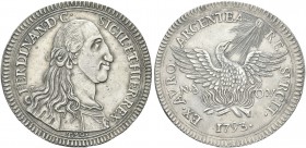 SICILIA. Ferdinando IV (I) di Borbone, 1759-1816. Oncia da 30 Tarì 1793. Ag gr. 76,81 Dr. FERDINAN D G - SICIL ET HIER REX. Busto corazzato a d.; sott...