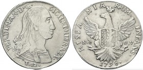 SICILIA. Ferdinando IV (I) di Borbone, 1759-1816. 12 Tarì 1798. Ag gr. 26,90 Dr. FERDINAN D G - SICIL ET HIER REX. Busto corazzato a d.; sotto, indica...