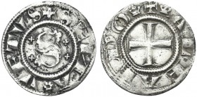SIENA. Repubblica, 1180-1390. Grosso (1325-1345). Ag gr. 1,70 Dr. SENA VETVS. Grande S fogliata accostata da quattro crocette. Rv. (Segno corona di Vi...