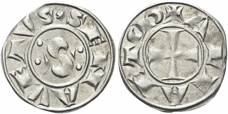 SIENA. Repubblica, 1211-1250. Grosso. Ag gr. 1,60 Dr. SENA VETVS. Grande S accos...