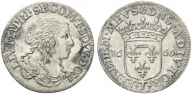 TASSAROLO. Livia Centurioni Oltremarini Malaspina, moglie di Filippo Spinola, 1616-1688. Luigino 1666. Ag gr. 2,22 Dr. LIV MA PRE SP COM T SOW DOM. Bu...
