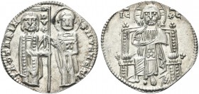 VENEZIA. Jacopo Contarini Doge XLVII, 1275-1280. Grosso. Ag gr. 2,18 Dr. IA 9IARIN - S M VENETI. San Marco e il Doge, stanti e frontali, reggono entra...