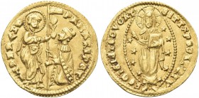 VENEZIA. Pasquale Malipiero Doge LXVI, 1457-1462. Ducato. Au gr. 3,54 Dr. PA MARIPET - S M VENETI. San Marco stante verso s., porge il vessillo al Dog...
