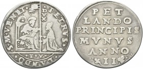 VENEZIA. Pietro Lando Doge LXXVIII, 1539-1545. Osella 1540 a. II. Ag gr. 8,82 Dr. PETRVS LANDO S M VENET. San Marco in trono porge con la d. il vessil...