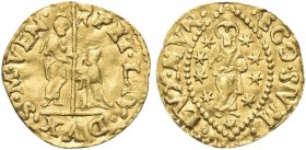 VENEZIA. Pietro Loredan Doge LXXXIV, 1567-1570. Quarto di Zecchino. Au gr. 0,81 Dr. PET LAV DVX - S M VEN. San Marco stante verso s., porge il vessill...